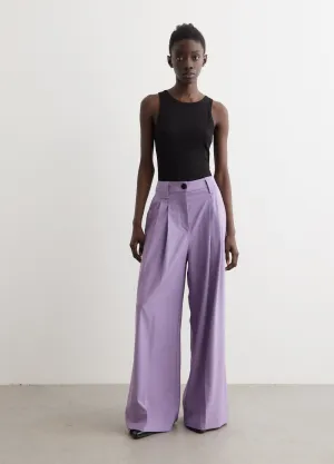 Light Solid High Waist Flared Leg Pants