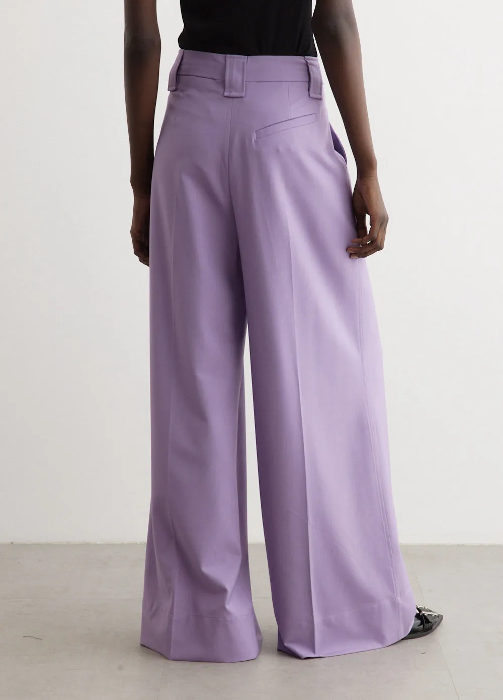 Light Solid High Waist Flared Leg Pants