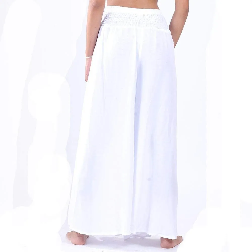 LOFBAZ Women's Wide Leg Palazzo Pants Yoga Lounge Hippie Harem Flowy Trousers