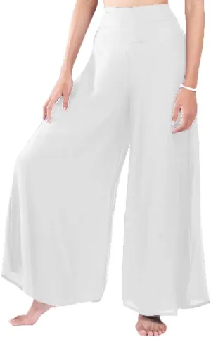 LOFBAZ Women's Wide Leg Palazzo Pants Yoga Lounge Hippie Harem Flowy Trousers