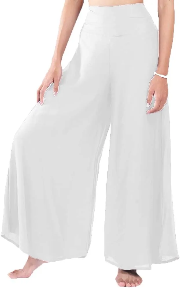 LOFBAZ Women's Wide Leg Palazzo Pants Yoga Lounge Hippie Harem Flowy Trousers