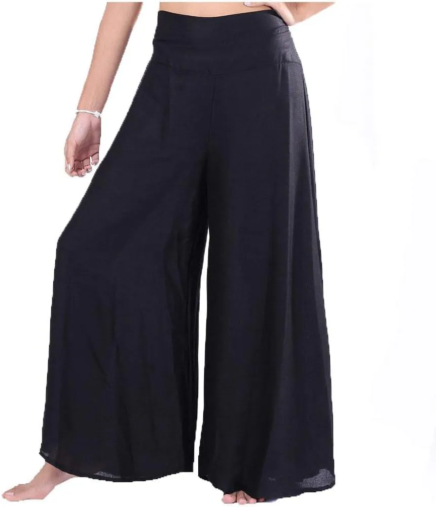 LOFBAZ Women's Wide Leg Palazzo Pants Yoga Lounge Hippie Harem Flowy Trousers