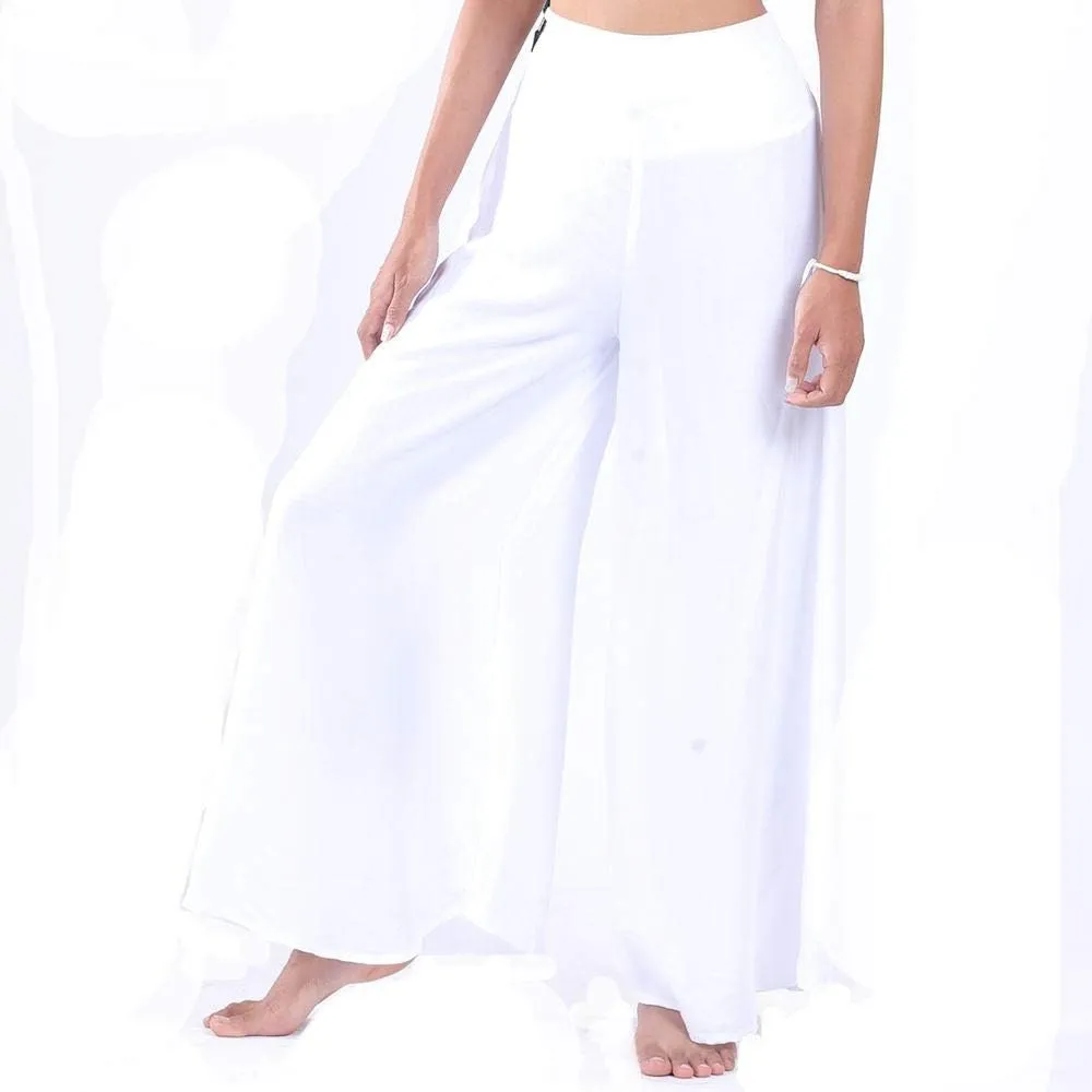 LOFBAZ Women's Wide Leg Palazzo Pants Yoga Lounge Hippie Harem Flowy Trousers