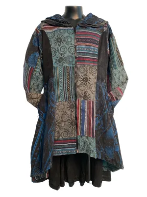 Long Flared Patchwork Jacket