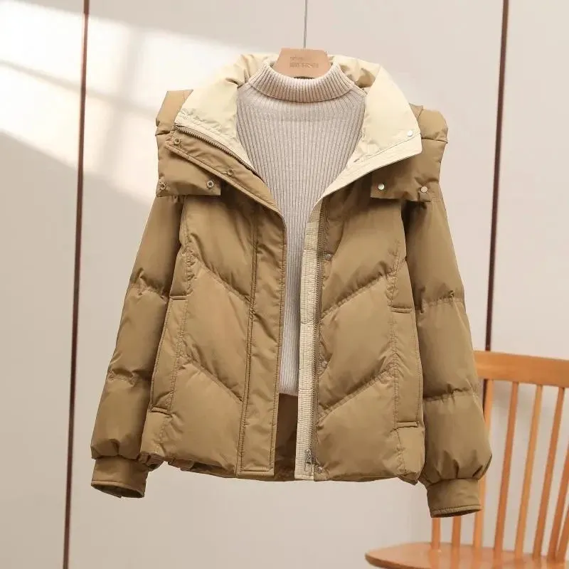 LVSANW 2024New Winter Hooded Down Cotton-Padded Jacket Women's Loose All-Match Thicken Warm Parkas Short Coat Female Casual Ladies Tops