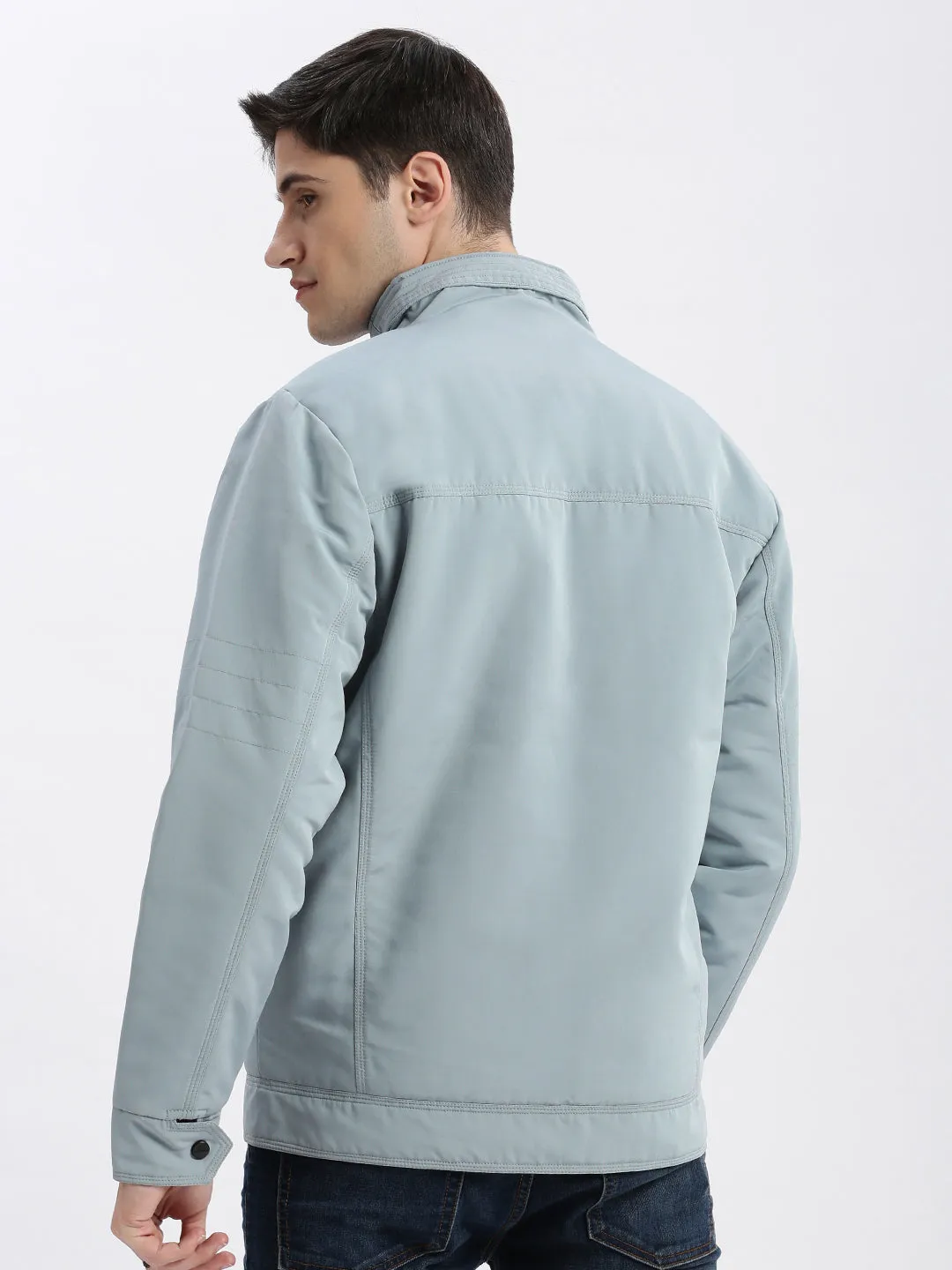Men Grey Windcheater Rapid-Dry Bomber Jacket