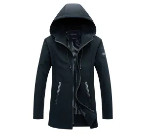 Men's Autumn Casual Hooded Long Coat | Men's Windbreaker