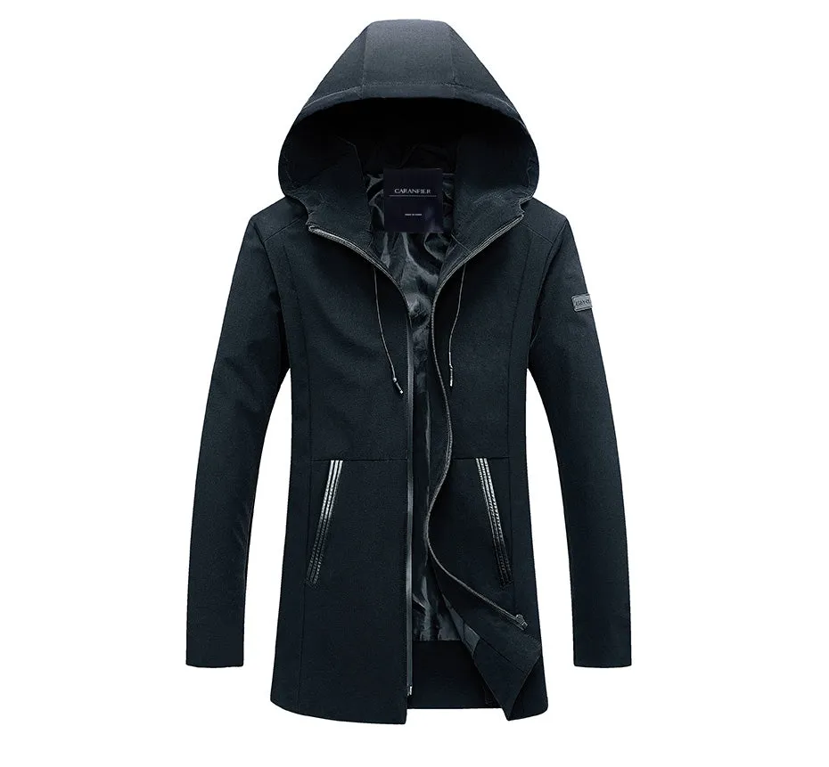 Men's Autumn Casual Hooded Long Coat | Men's Windbreaker