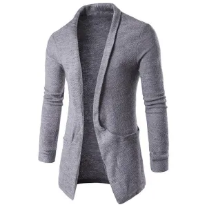 Mens Fashion Autumn Winter Long Sleeves Cardigan