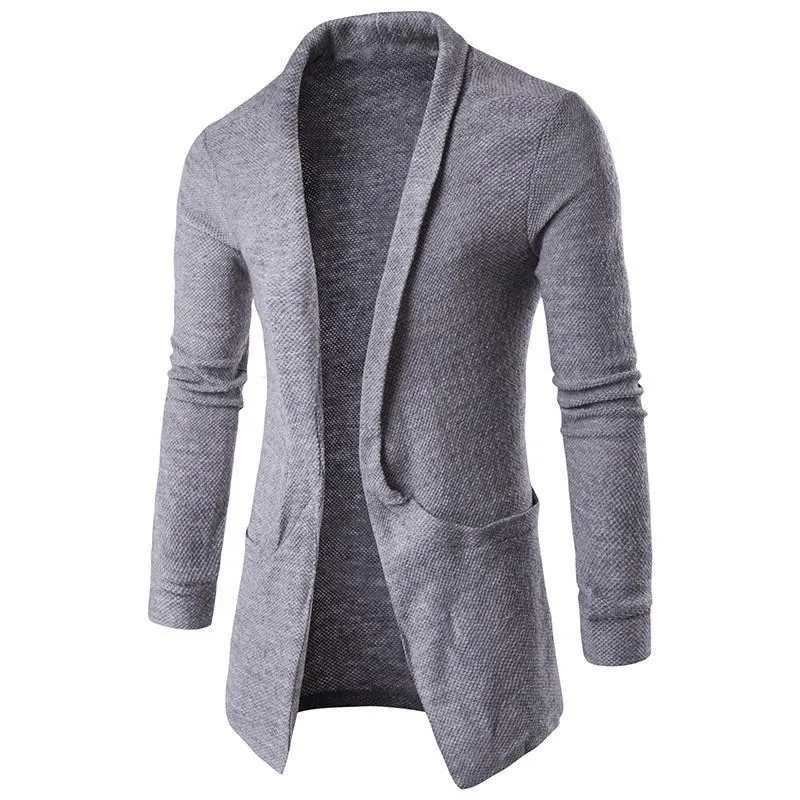 Mens Fashion Autumn Winter Long Sleeves Cardigan