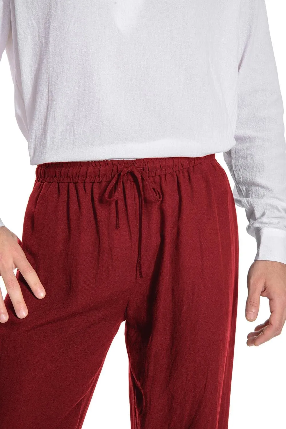 Mens Spring Summer Autumn Ankle Banded Pants Medieval Viking Navigator Trousers Renaissance Pants