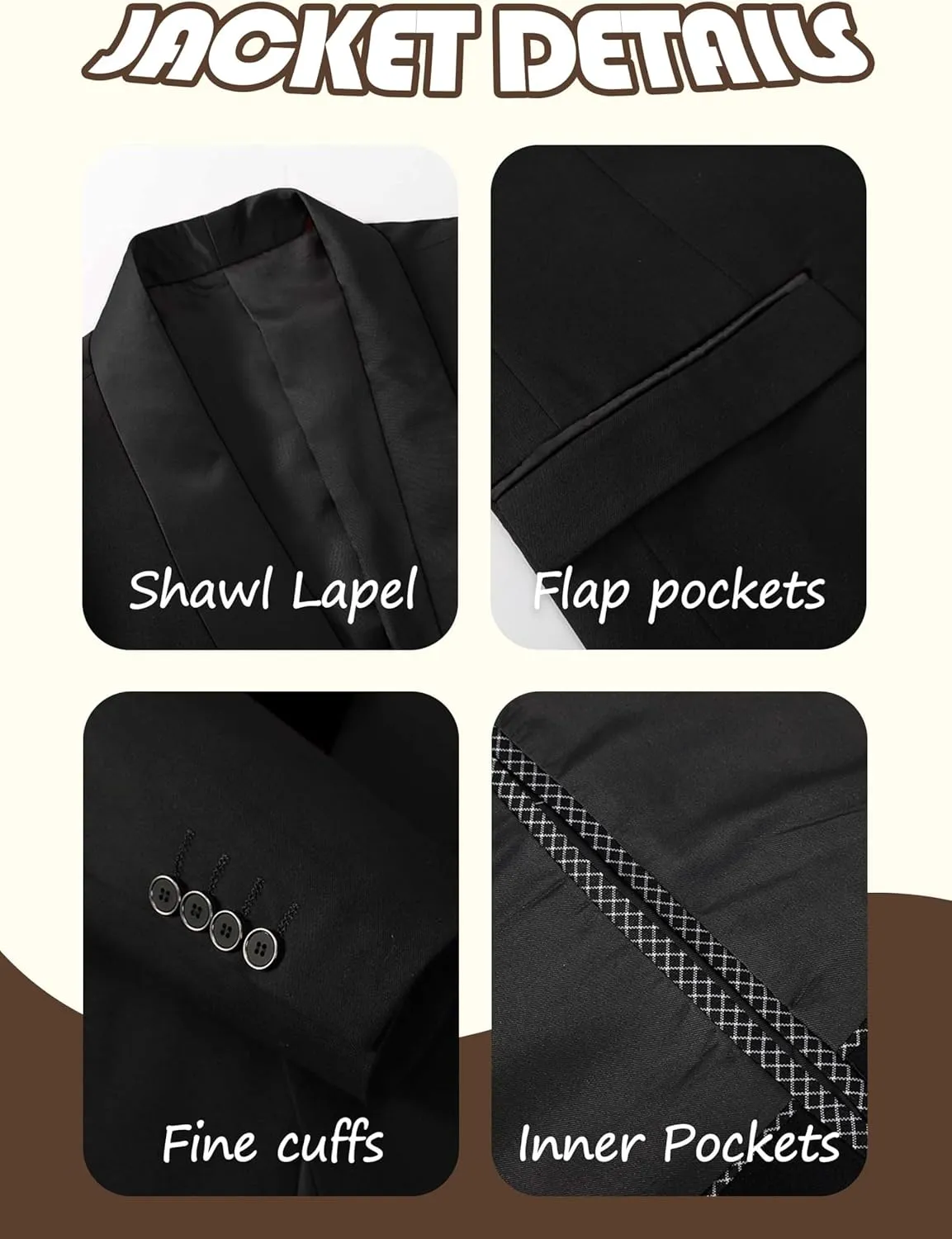 Mens Suit 3 Pieces Slim Fit Shawl Lapel Solid Tuxedo Blazer Vest Pants Shirt Bow Tie and Tie Prom Party Wedding Dinner
