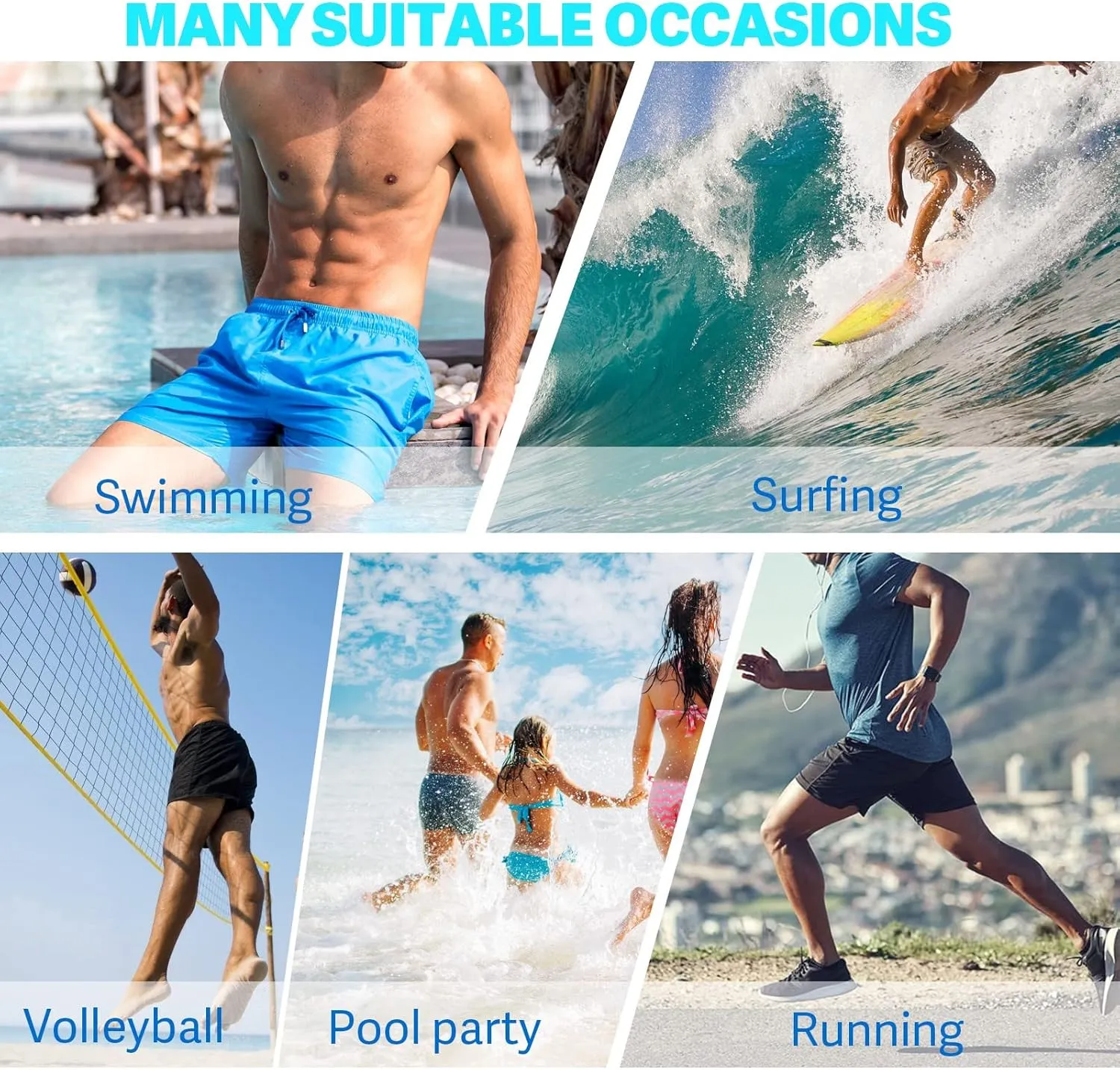 Mens Swim Trunks with Compression Liner 2 in 1 Quick-Dry Swim Shorts Men Board Shorts Swimwear for Swimming Beach