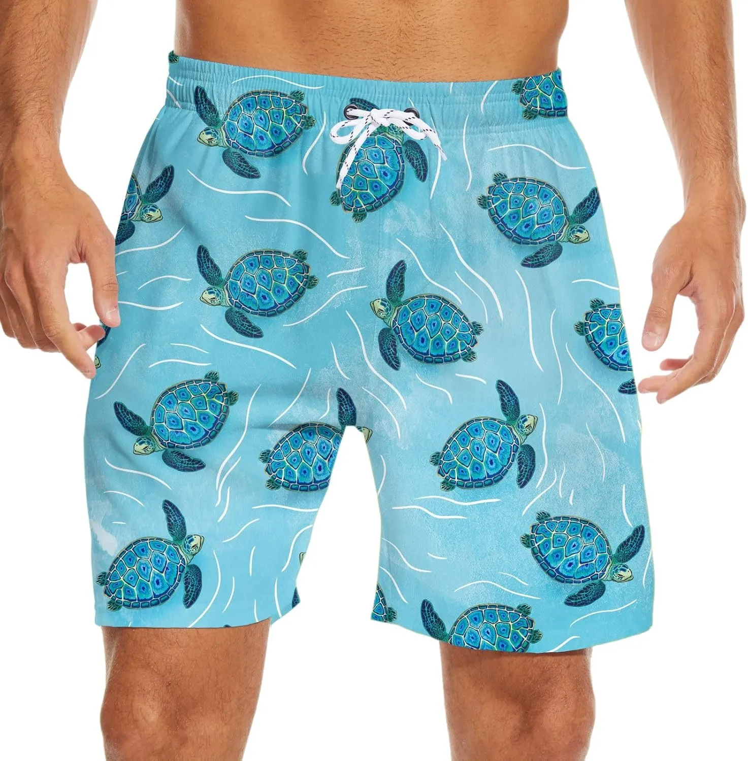 Mens Swim Trunks with Compression Liner 2 in 1 Quick-Dry Swim Shorts Men Board Shorts Swimwear for Swimming Beach