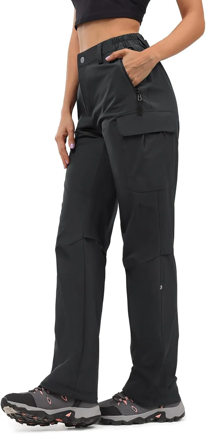 Moosehill Women's-Hiking-Pants-Cargo-Quick-Dry-Stretch-Lightweight Work Outdoor Pants with 5 Deep Pockets