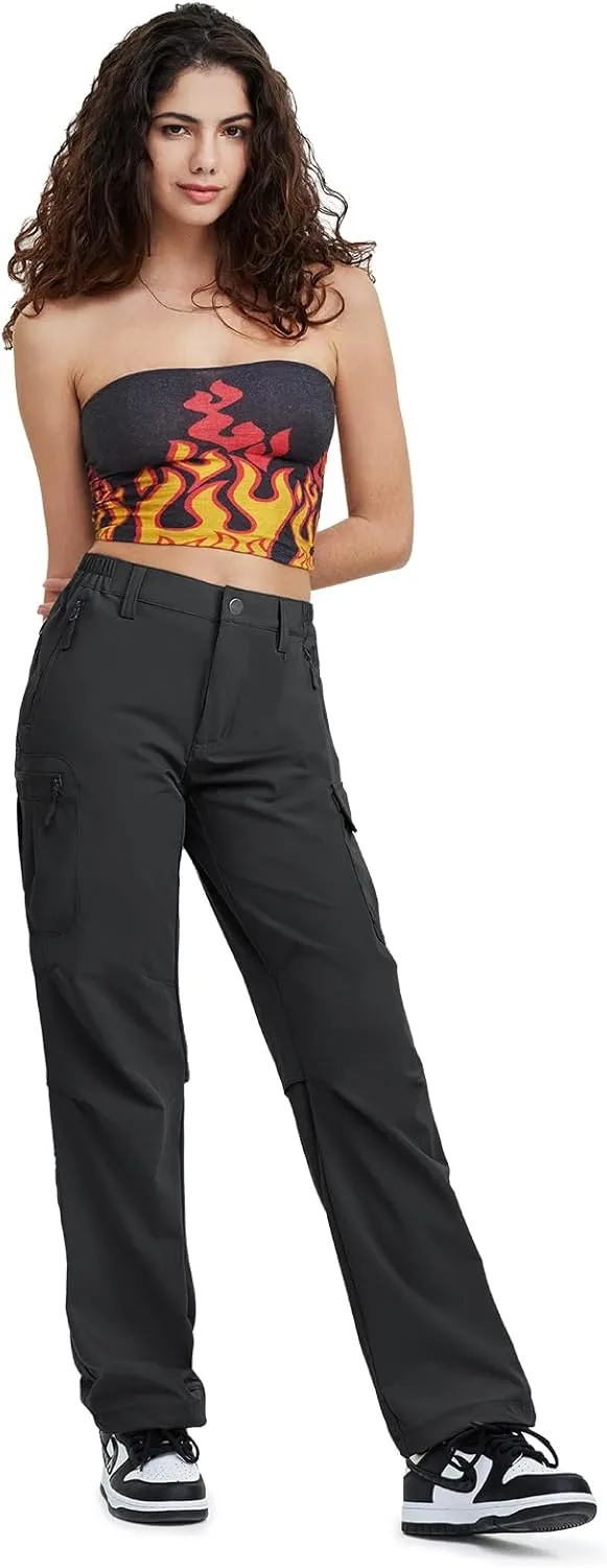 Moosehill Women's-Hiking-Pants-Cargo-Quick-Dry-Stretch-Lightweight Work Outdoor Pants with 5 Deep Pockets