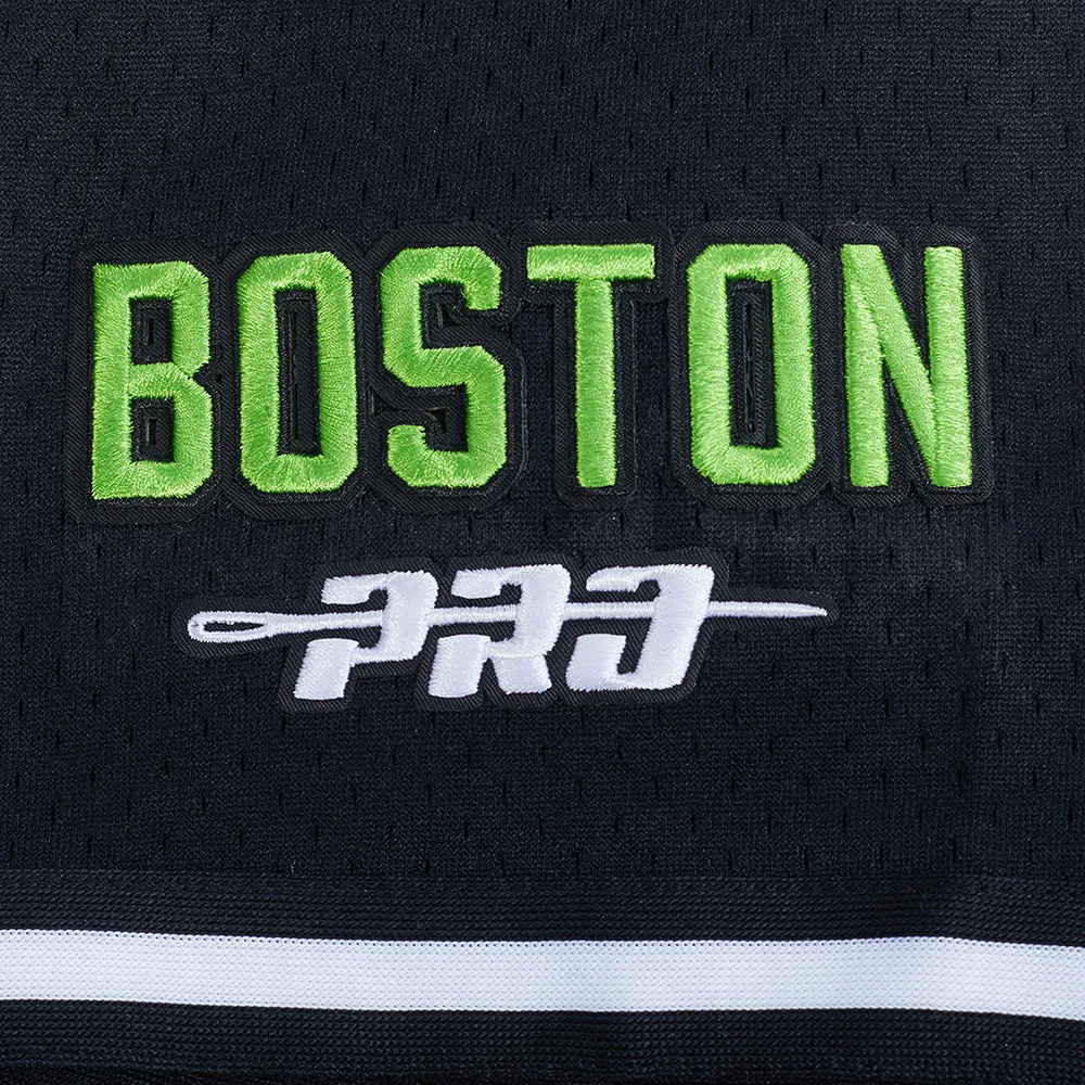 NBA BOSTON CELTICS CITY EDITION 24-25 MEN'S MESH BUTTON DOWN SHIRT (BLACK)