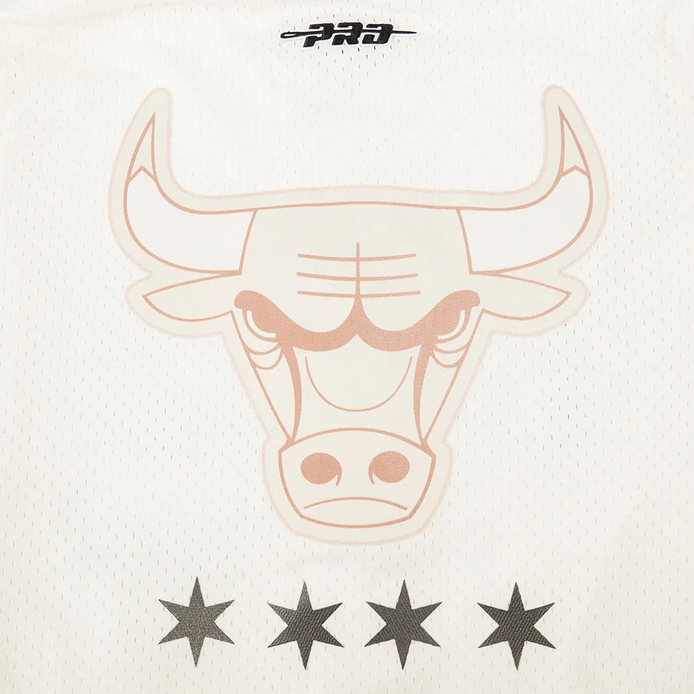 NBA CHICAGO BULLS CITY EDITION 24-25 MEN'S MESH BUTTON DOWN SHIRT (EGGSHELL)