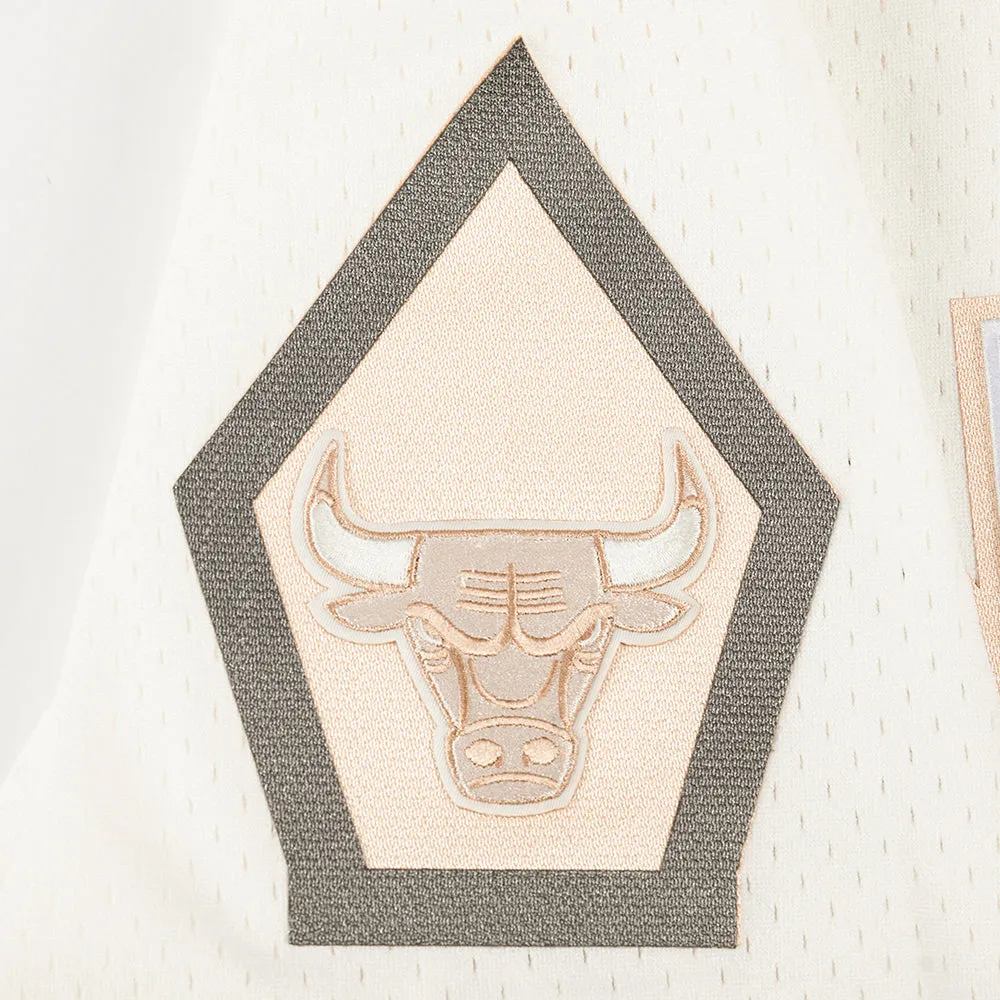 NBA CHICAGO BULLS CITY EDITION 24-25 MEN'S MESH BUTTON DOWN SHIRT (EGGSHELL)