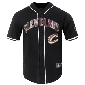 NBA CLEVELAND CAVALIERS CLASSIC MEN'S MESH BUTTON DOWN SHIRT (BLACK)