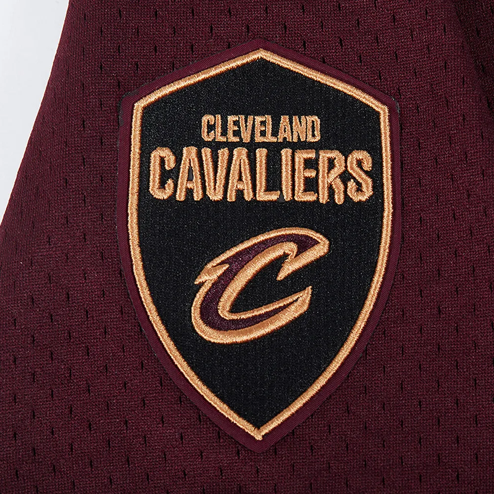 NBA CLEVELAND CAVALIERS CLASSIC MEN'S MESH BUTTON DOWN SHIRT (WINE)
