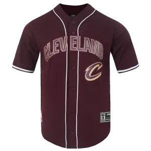 NBA CLEVELAND CAVALIERS CLASSIC MEN'S MESH BUTTON DOWN SHIRT (WINE)