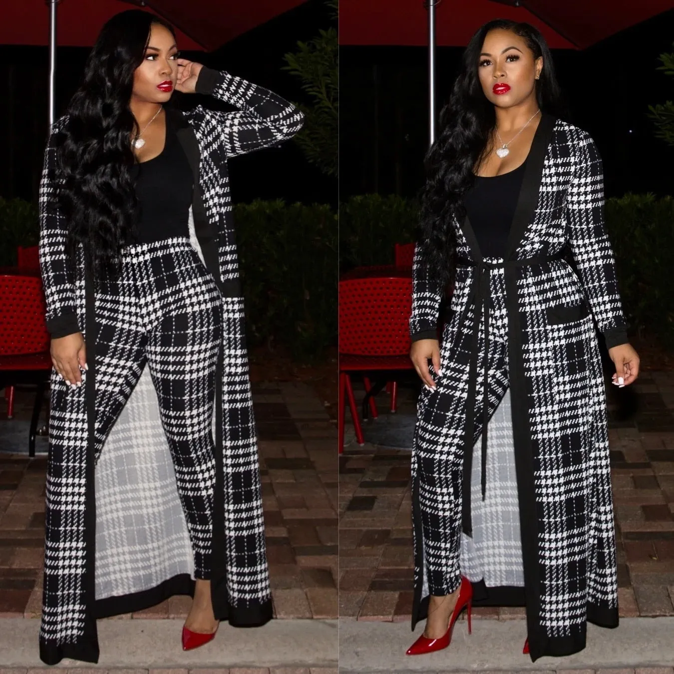 Nia Bella 2pc Coat   Pants Set (Curvy Sizes)