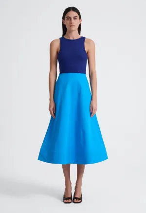 Note Cotton Midi Skirt- Aquis