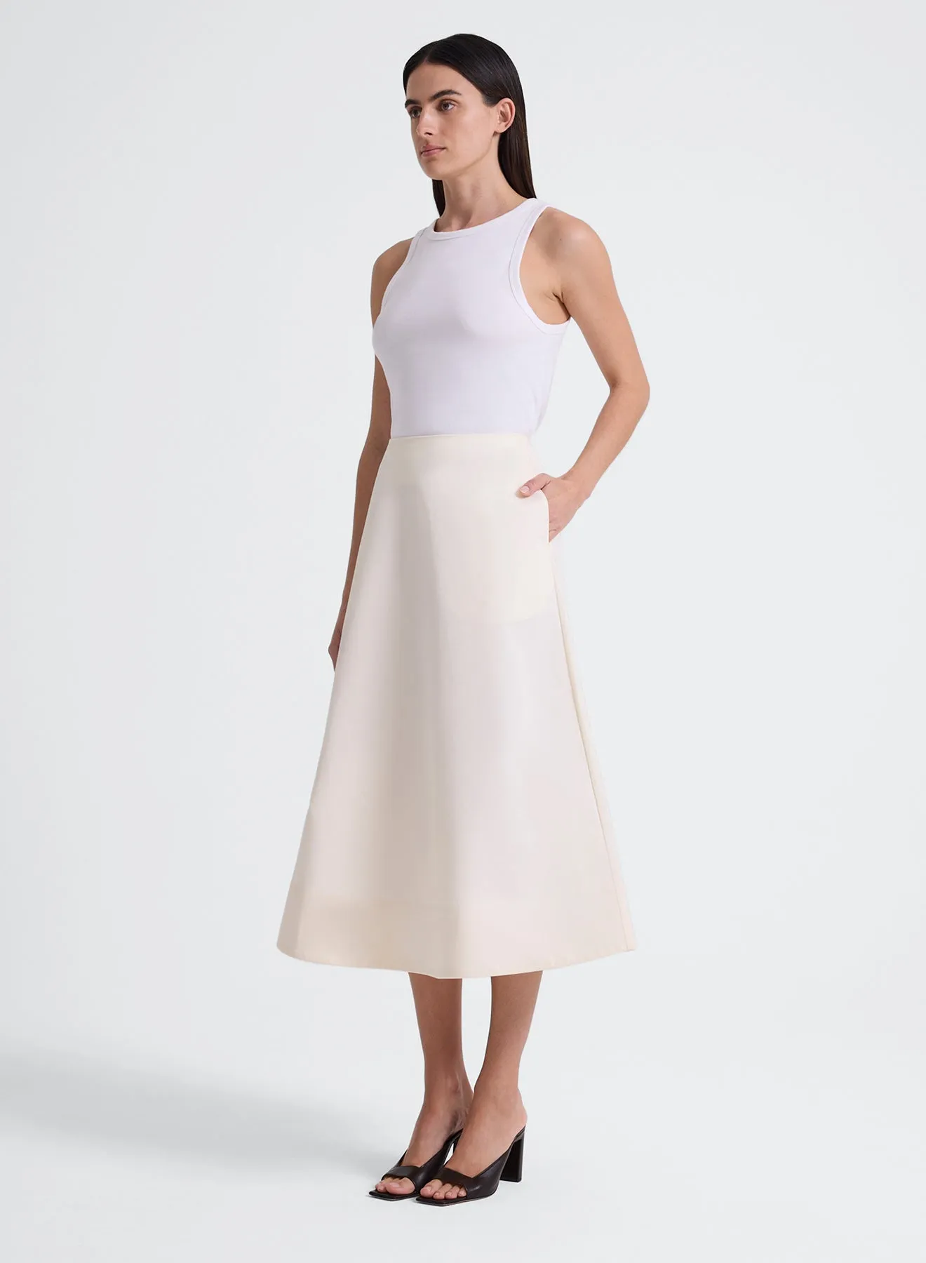 Note Cotton Midi Skirt- Pillo