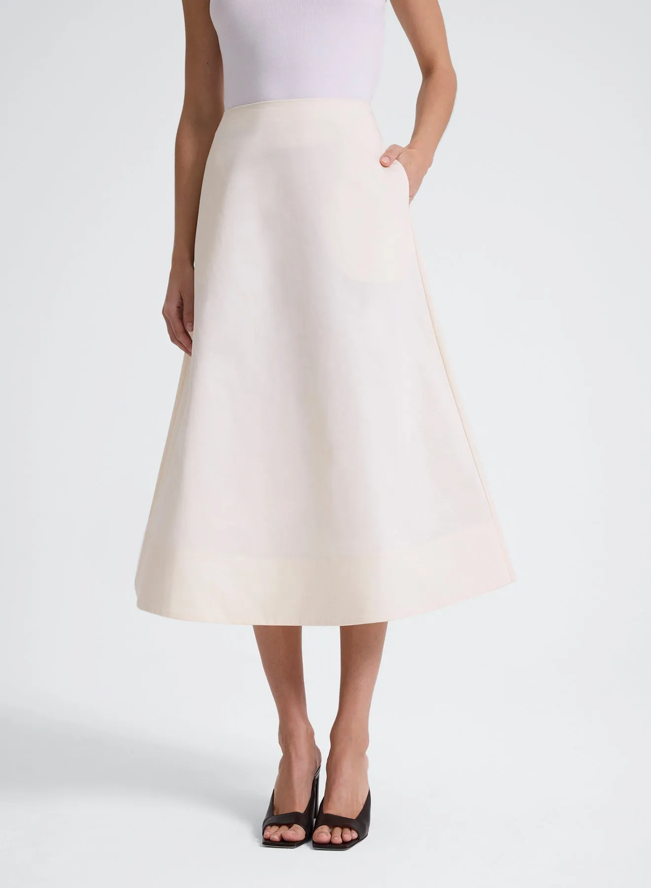 Note Cotton Midi Skirt- Pillo