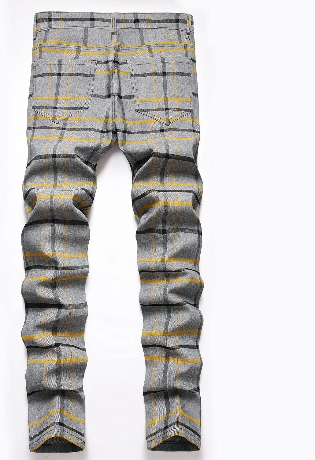 NOVOCCT Plaid Pants for Men - Skinny Mens Dress Pants - Stretch Slim Fit Business Casual Dress Chinos for Men