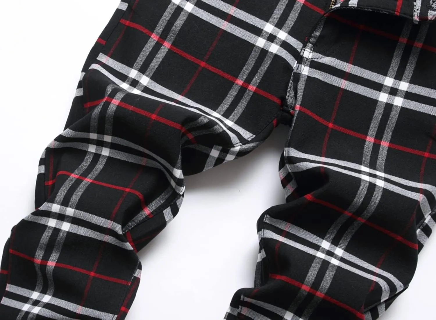 NOVOCCT Plaid Pants for Men - Skinny Mens Dress Pants - Stretch Slim Fit Business Casual Dress Chinos for Men