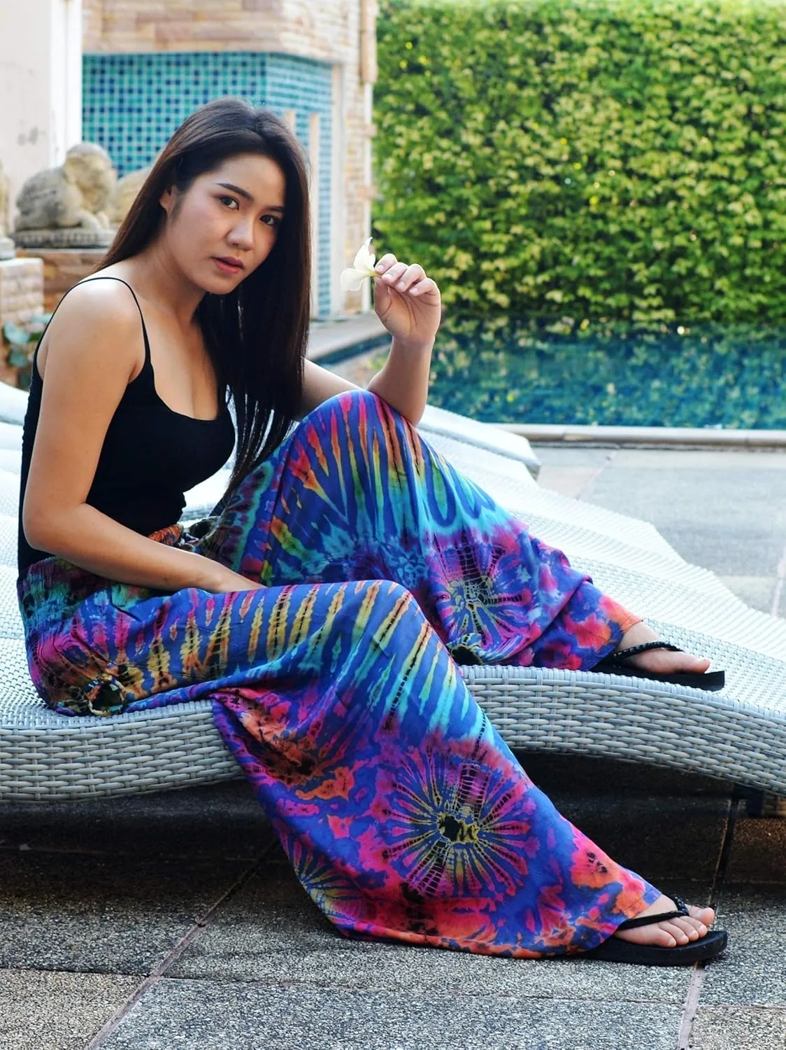 Orient Trail Women's Cold Dyed Wide Leg Palazzo Yoga Tie Dye Pants