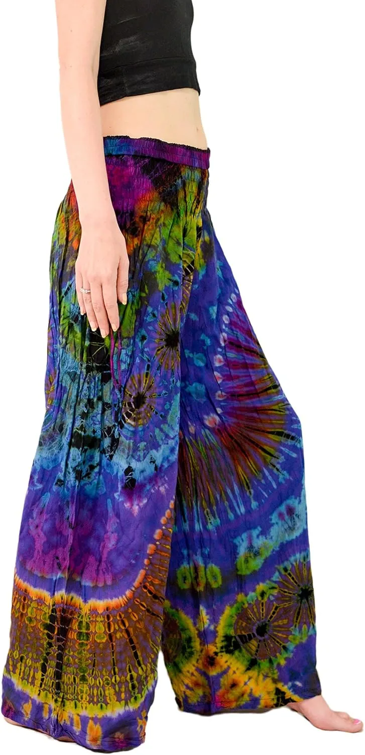 Orient Trail Women's Cold Dyed Wide Leg Palazzo Yoga Tie Dye Pants