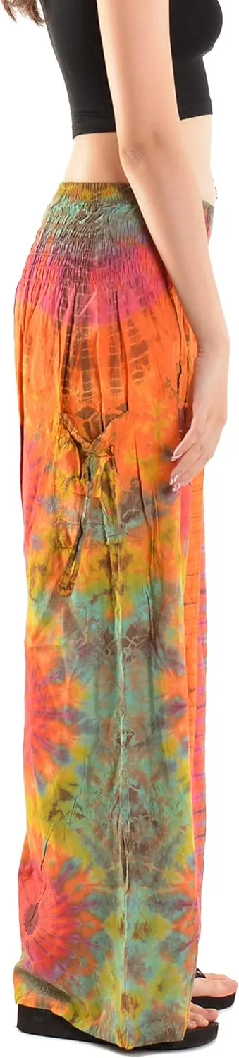 Orient Trail Women's Cold Dyed Wide Leg Palazzo Yoga Tie Dye Pants
