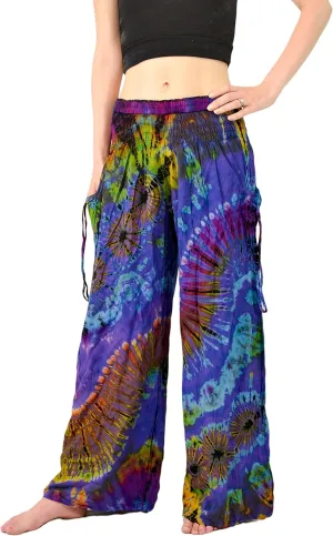 Orient Trail Women's Cold Dyed Wide Leg Palazzo Yoga Tie Dye Pants