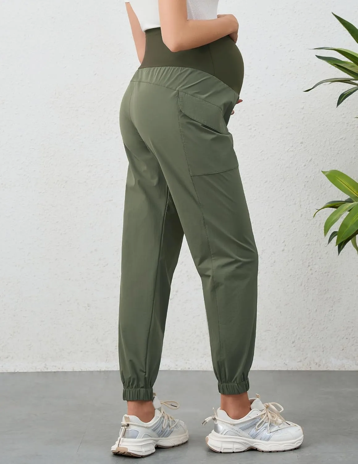 PACBREEZE Women's Maternity Cargo Joggers Quick-Dry Hiking Pants Active Outdoor Casual Pregnancy Sweatpants