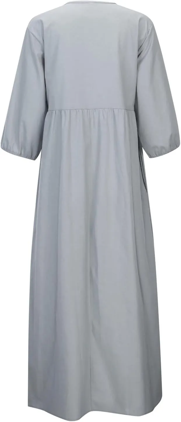 PTOLOCIF Womens Summer Casual Half Sleeve V Neck Midi Dresses Plus Size Dress a Line Flowy Tiered 2025 Boho Beach Dress