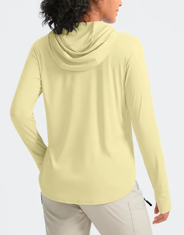 Pudolla Women's Sun Protection Shirt UPF 50  Long Sleeve Lightweight UV Hoodie for Women Hiking Outdoor Fishing Summer