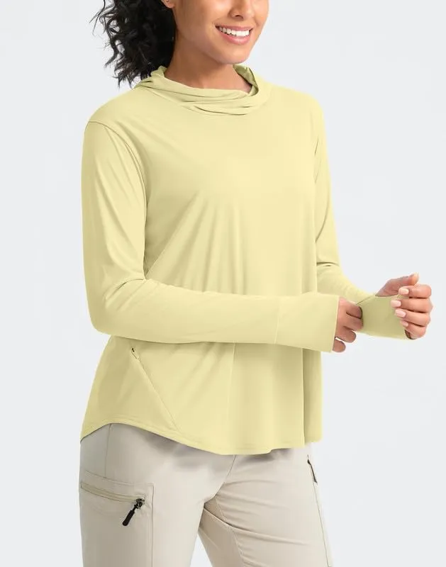 Pudolla Women's Sun Protection Shirt UPF 50  Long Sleeve Lightweight UV Hoodie for Women Hiking Outdoor Fishing Summer