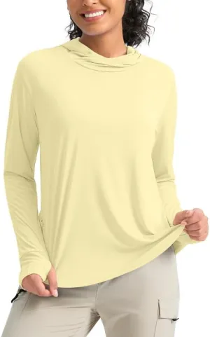 Pudolla Women's Sun Protection Shirt UPF 50  Long Sleeve Lightweight UV Hoodie for Women Hiking Outdoor Fishing Summer