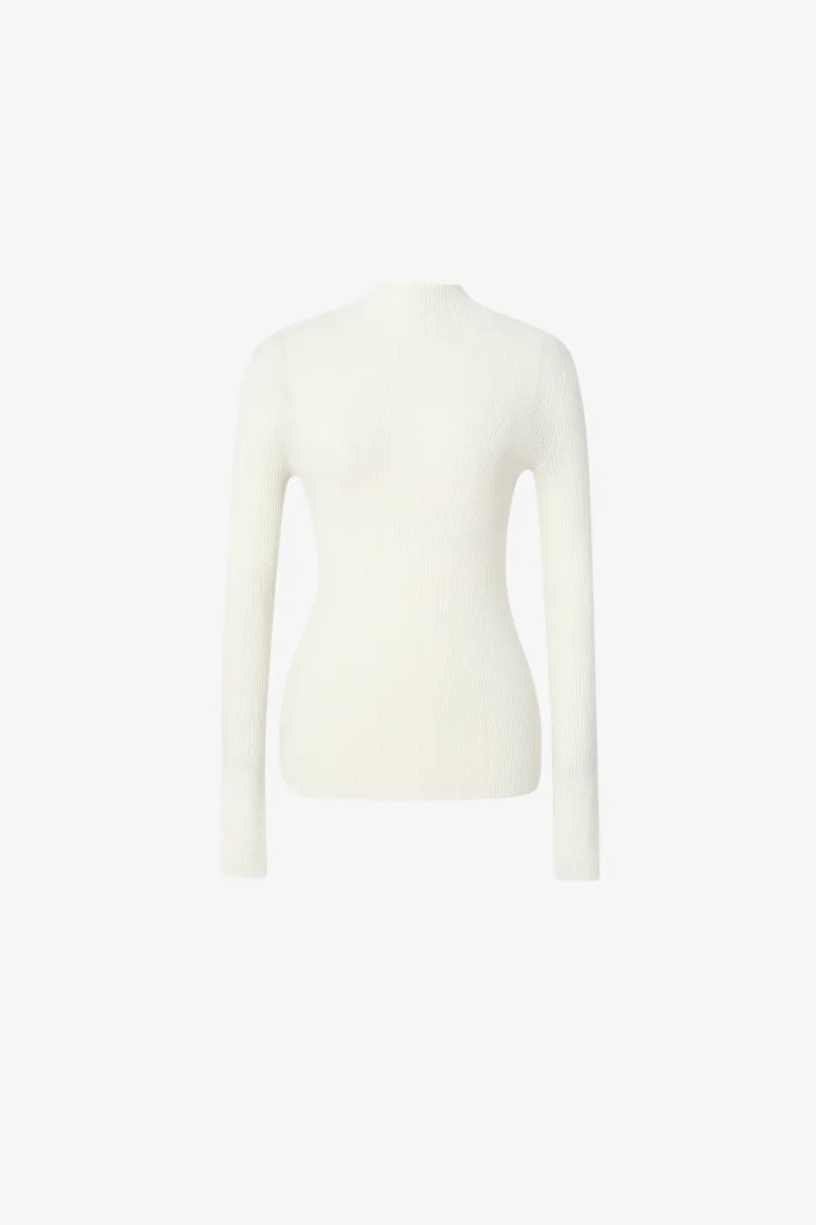 Pure Wool Mock Neck Sweater Plain White