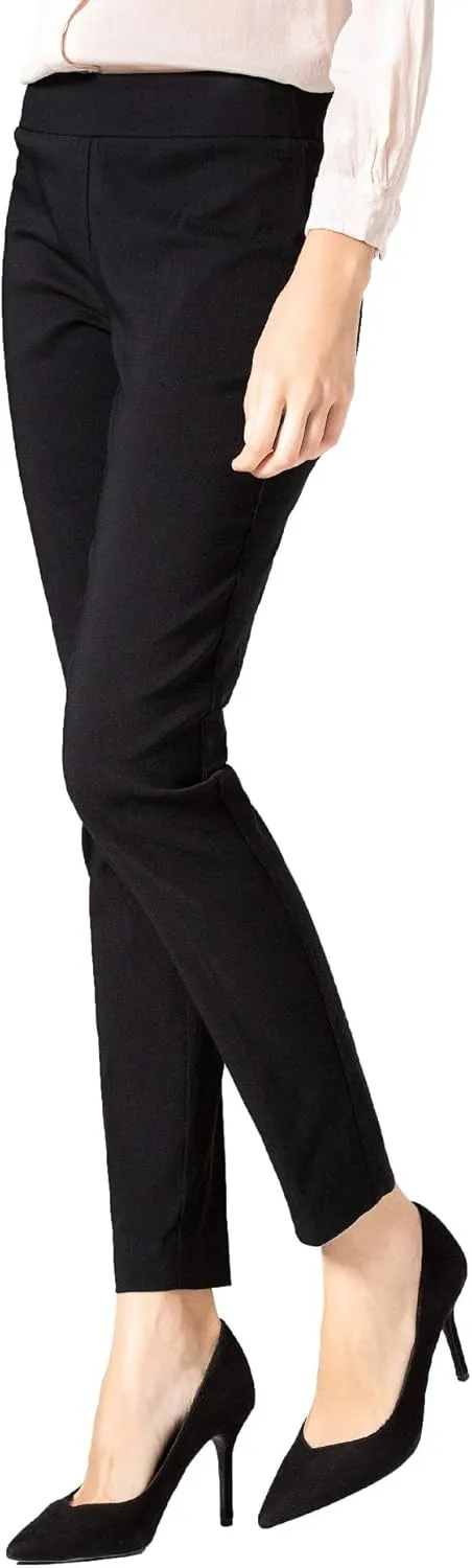 SATINATO Women's Straight Pants Stretch Slim Skinny Solid Trousers Casual Business Office