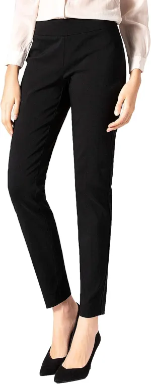 SATINATO Women's Straight Pants Stretch Slim Skinny Solid Trousers Casual Business Office