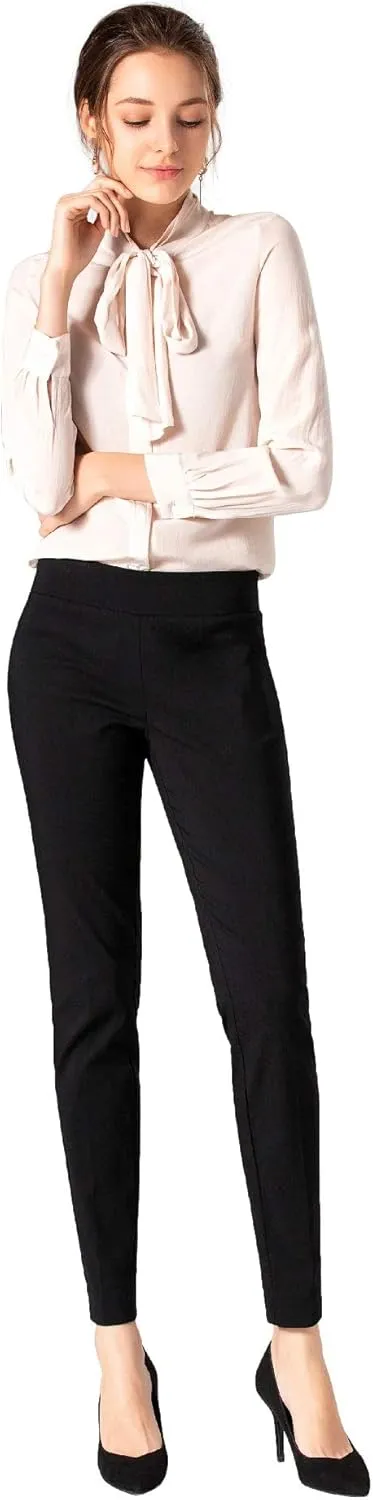 SATINATO Women's Straight Pants Stretch Slim Skinny Solid Trousers Casual Business Office