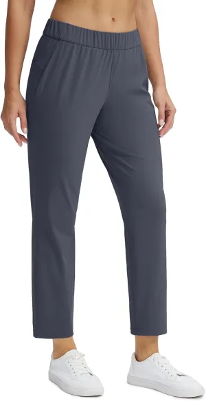 Seamaid Women's Golf Pants with Deep Pockets 7/8 Stretch Athletic Travel Pants for Casual Lounge