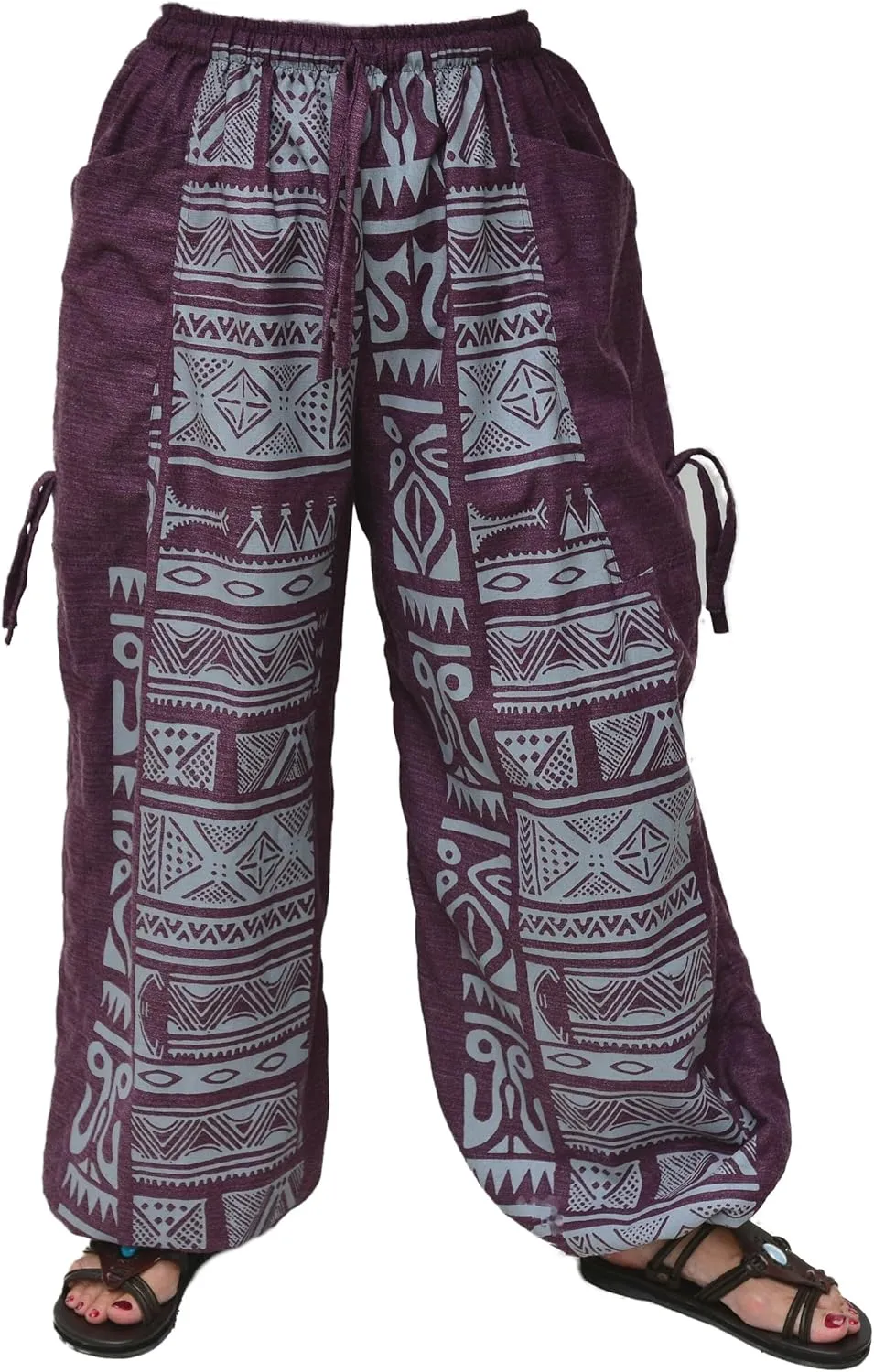 Siamrose Baggy Yoga Lounge Pants Harem Trousers Women Men with Adjustable Length 2 Big Pockets