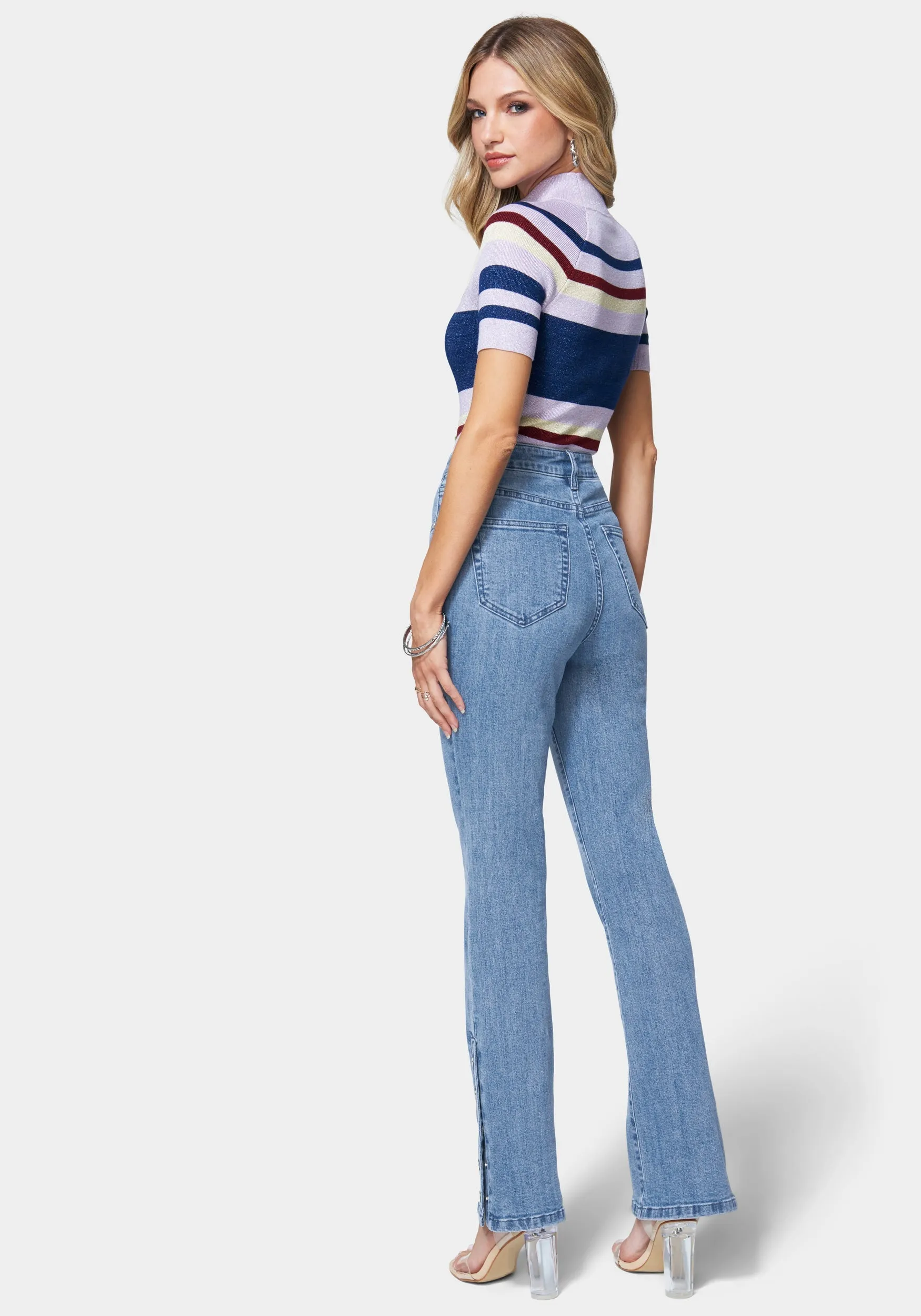 Side Snap Flared Jean