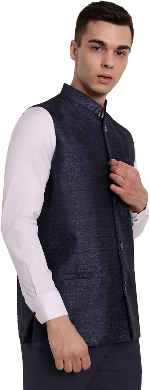SKAVIJ Men's Nehru Jacket Waistcoat for Wedding Party and Festivals
