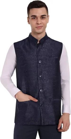 SKAVIJ Men's Nehru Jacket Waistcoat for Wedding Party and Festivals